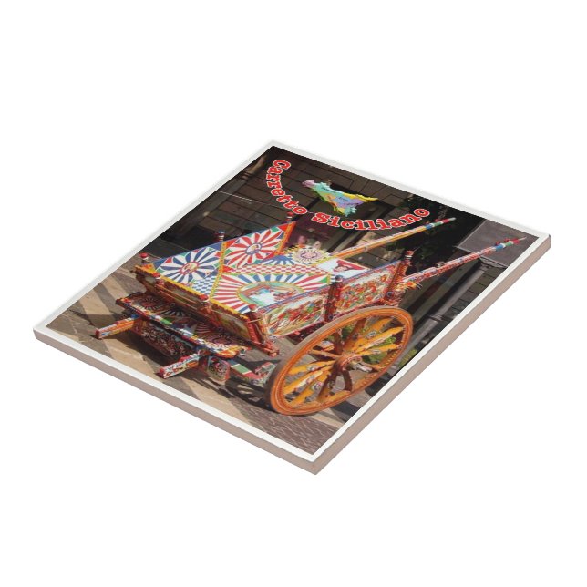 SCL095 TYPICAL SICILIAN CART, Sicily, Tile (Side)