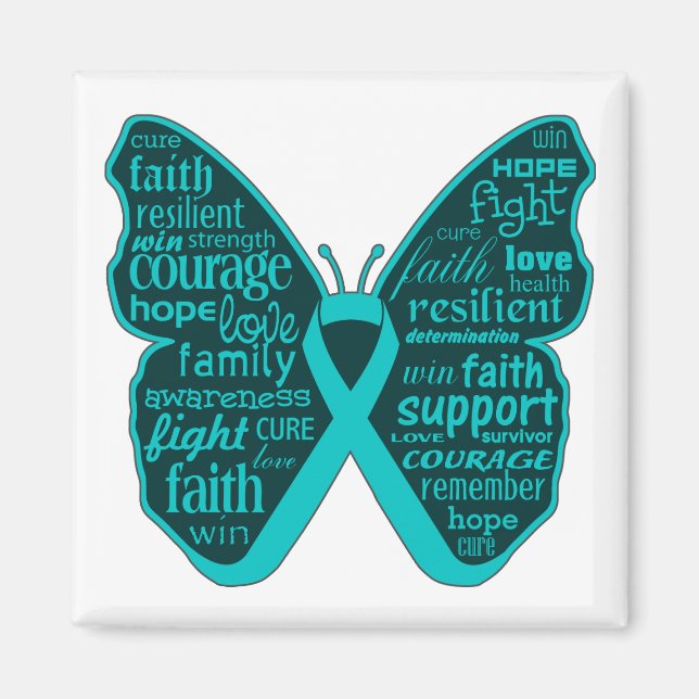 Scleroderma Awareness Butterfly Ribbon Magnet (Front)