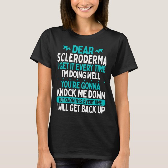 Scleroderma Awareness Day Teal Scleroderma Ribbon T-Shirt (Front)