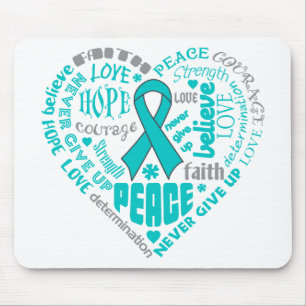 Scleroderma Awareness Heart Words Mouse Mat