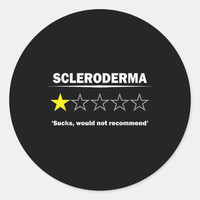 Scleroderma Awareness Humour One Star Rating Desig Classic Round Sticker (Front)