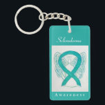 Scleroderma Awareness Ribbon Angel Keychain<br><div class="desc">Awareness ribbon angel keychain features the art of a teal awareness angel painting. The art side notes "Scleroderma Awareness" and the reverse side states "I Hope & Support Awareness for a Scleroderma Cure!" Add your own custom words for personalised angel art cause awareness custom charm key chains! You can also...</div>