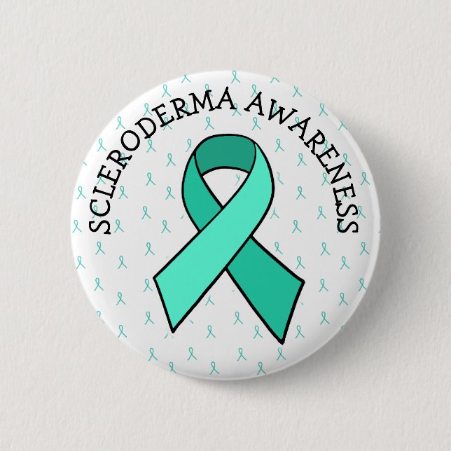 Scleroderma Awareness Teal Ribbon 6 Cm Round Badge (Front)