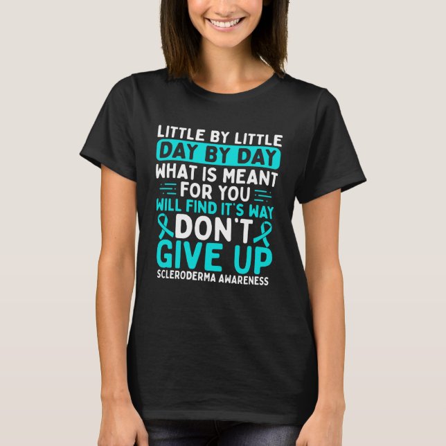 Scleroderma Awareness Warrior Fight Teal Ribbon T-Shirt (Front)