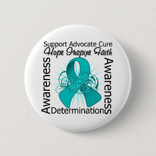 Scleroderma Inspirations Spiral Ribbon 6 Cm Round Badge
