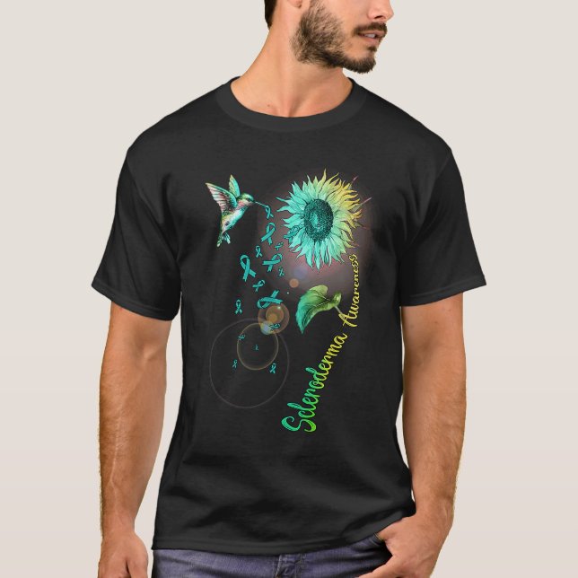 Scleroderma Sunflower Hummingbird T-Shirt (Front)