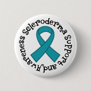 Scleroderma Teal Awareness Ribbon Button