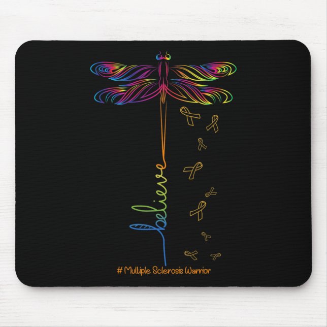 Sclerosis Awareness Dragonfly Ribon  Mouse Mat (Front)
