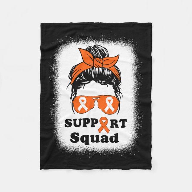 Sclerosis Awareness Messy Bun Support Squad Ms Mum Fleece Blanket (Front)