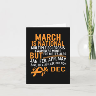 Sclerosis Awareness Month Ms Orange Ribbon Brain Card