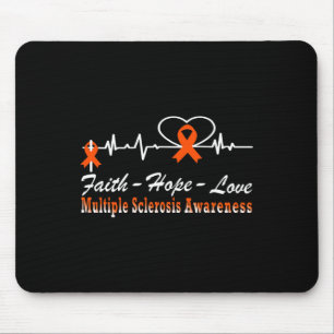 Sclerosis Awareness Ms Faith Hope Heartbeat Mouse Mat