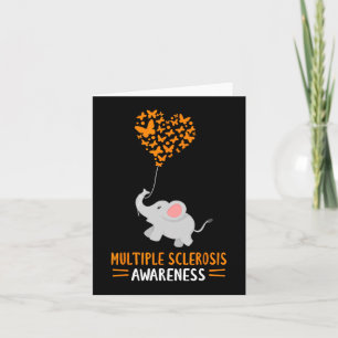 Sclerosis Awareness Ms Month Elephant Butterfly  Card