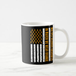 Sclerosis Awareness Ms Orange Ribbon Us Flag Coffee Mug