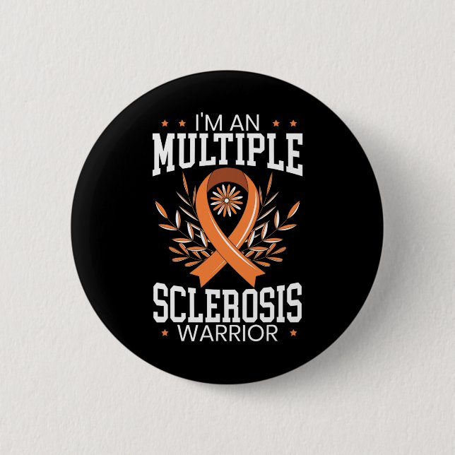 Sclerosis Awareness Orange Ribbon  6 Cm Round Badge (Front)