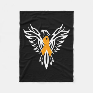 Sclerosis Awareness Orange Ribbon Phoenix Fleece Blanket