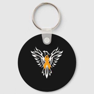 Sclerosis Awareness Orange Ribbon Phoenix Key Ring
