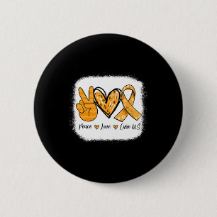 Sclerosis Awareness Peace Love Cure Ms Warrior 6 Cm Round Badge
