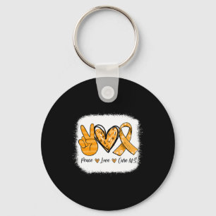 Sclerosis Awareness Peace Love Cure Ms Warrior Key Ring
