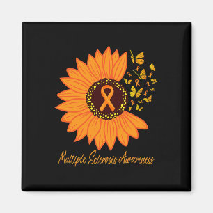 Sclerosis Awareness Ribbon Flower Ms Butterfly  Magnet