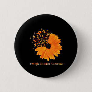 Sclerosis Awareness Ribbon Flower Ms Hope Fighter  6 Cm Round Badge