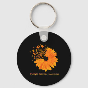 Sclerosis Awareness Ribbon Flower Ms Hope Fighter  Key Ring