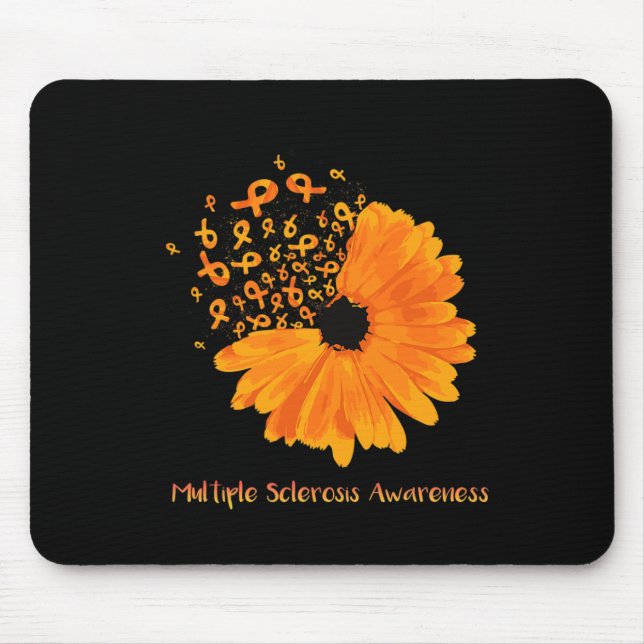 Sclerosis Awareness Ribbon Flower Ms Hope Fighter  Mouse Mat (Front)