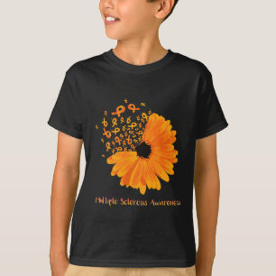 Sclerosis Awareness Ribbon Flower Ms Hope Fighter  T-Shirt