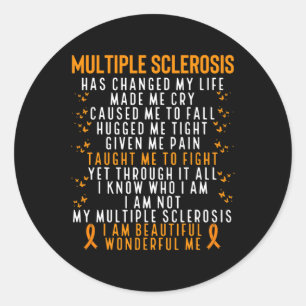 Sclerosis Awareness Survivor Cure Fight Ms Warrior Classic Round Sticker