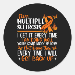 Sclerosis Butterfly Ribbon World Ms Day  Classic Round Sticker