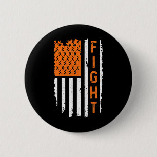 Sclerosis Flag Awareness Ms Orange Ribbon 6 Cm Round Badge