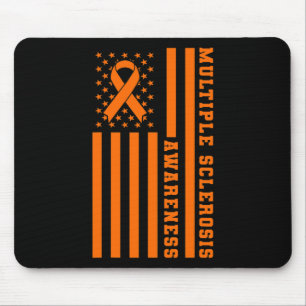 Sclerosis Ms Awareness Patriotic Usa American Flag Mouse Mat