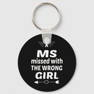 Sclerosis Ms Missed With Wrong Girl Orange Ribbon  Key Ring