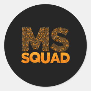 Sclerosis Ms Squad Orange Ribbon Survivor Support  Classic Round Sticker