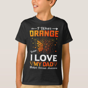 Sclerosis Ms Warrior I Wear Orange Dad  T-Shirt