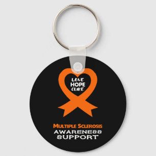 Sclerosis Orange Awareness Ribbon Key Ring