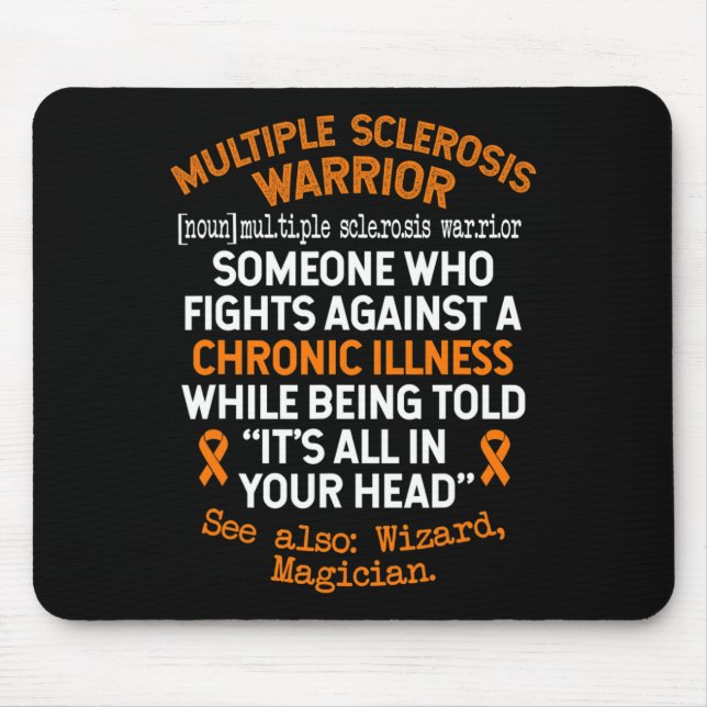 Sclerosis Warrior Definition Awareness  Mouse Mat (Front)