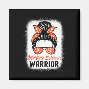 Sclerosis Warrior Ms Awareness Messy Bun  Magnet