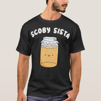 Scoby Sista Cute Kombucha Lover Drawing T-Shirt
