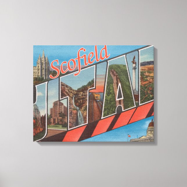 Scofield, Utah - Large Letter Scenes Canvas Print (Front)