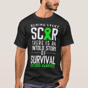 Scoliosis Awareness Every Scar Back Surgery Green T-Shirt