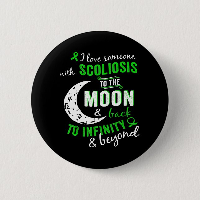 Scoliosis Awareness  For WomenMen Scoliosis  6 Cm Round Badge (Front)