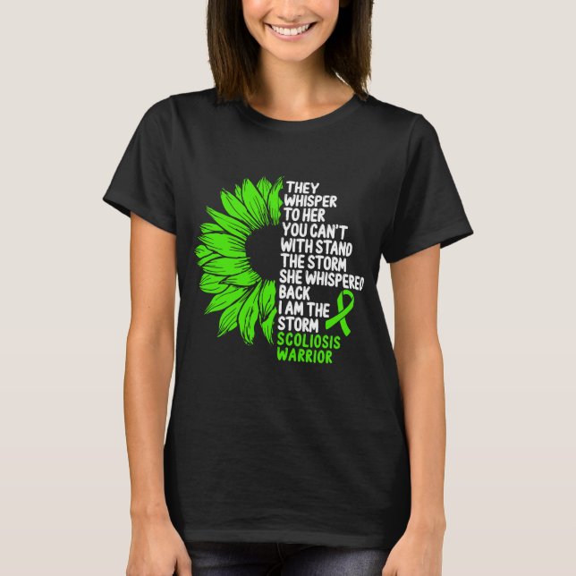 Scoliosis Awareness Green Ribbon the Storm T-Shirt (Front)