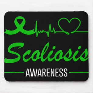 Scoliosis Awareness Love Heartbeat Green Ribbon Su Mouse Mat