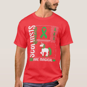 Scoliosis Awareness Magical Warrior Unicorn Back S T-Shirt