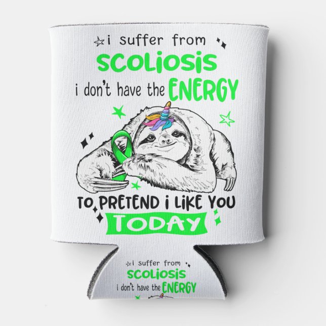 Scoliosis Awareness Month Ribbon Gifts Can Cooler (Front)