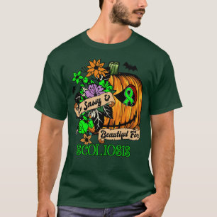 Scoliosis Awareness retro halloween scary pumpkin T-Shirt