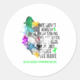 Scoliosis Awareness Ribbon Support Gifts Classic Round Sticker
