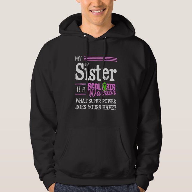 Scoliosis Awareness Scoliotic Warrior Survivor 3 Hoodie (Front)
