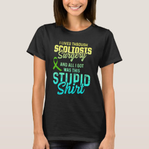 Scoliosis Awareness Scoliotic Warrior Survivor 4 T-Shirt