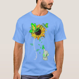 Scoliosis Awareness Sunflower Elephant Men Womens T-Shirt